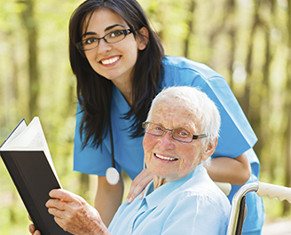 Nursing helping elder